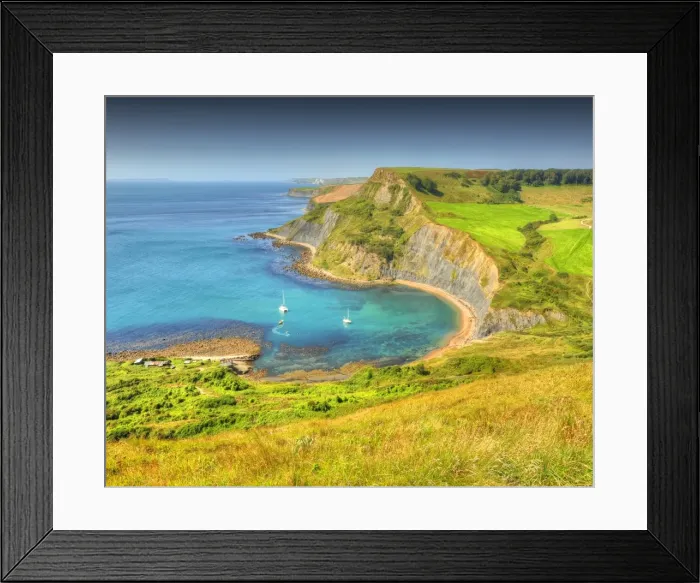 Framed Print : View to Chapmans pool on the coastline of Dorset England Framed Print : View to Chapmans pool on the coastline of Dorset England