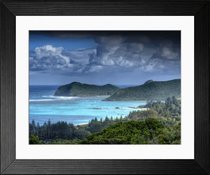 Framed Print : Scenically beautiful and a world heritage designated location, Lord Howe Island lies between the South Pacific ocean and the Tasman sea off the coast of New South Wales, Australia Framed Print : Scenically beautiful and a world heritage designated location, Lord Howe Island lies between the South Pacific ocean and the Tasman sea off the coast of New South Wales, Australia