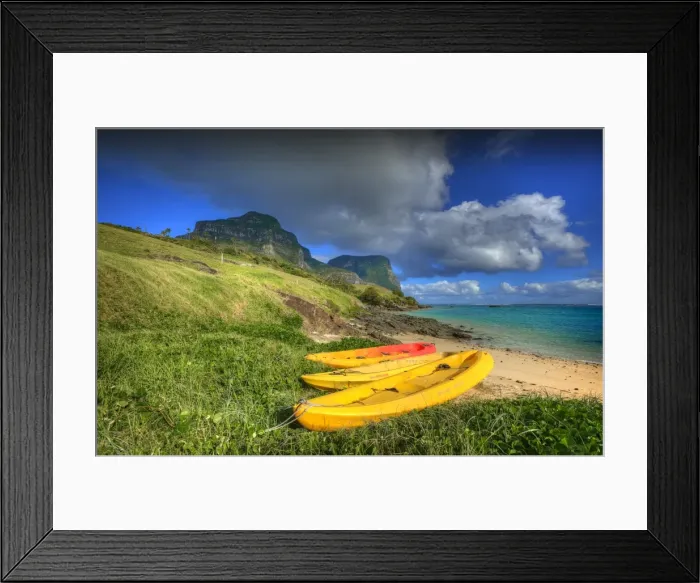 Framed Print : Scenically beautiful and a world heritage designated location, Lord Howe Island lies between the South Pacific ocean and the Tasman sea off the coast of New South Wales, Australia