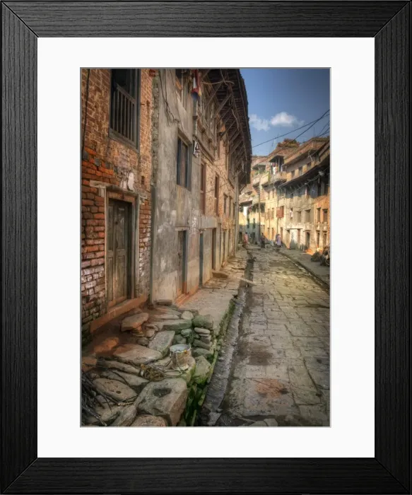 Framed Print : Street Scene in Kokana village, Western Himalayas, Nepal