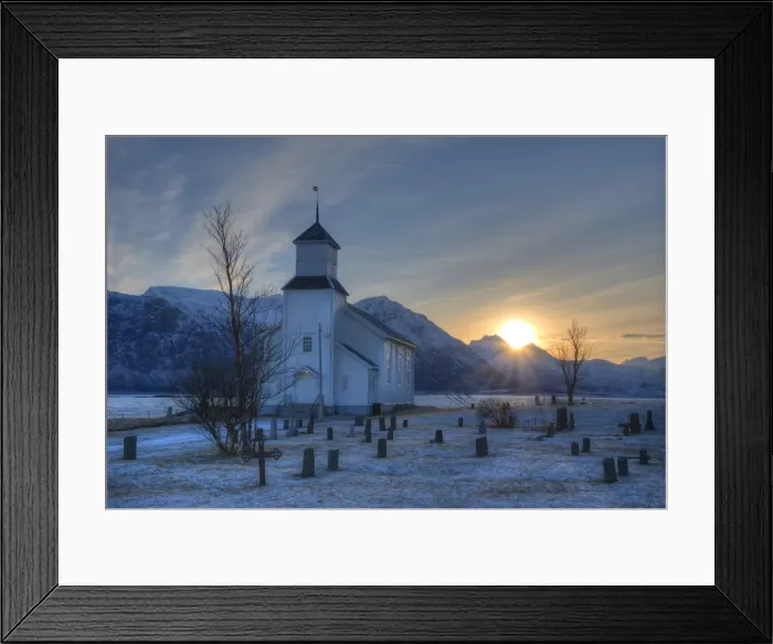 Framed Print : The Winter Wonderland of the Lofoten Peninsular, Arctic circle, Norway