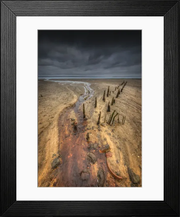 Framed Print : The derelict Queensferry jetty, Western-port bay, Victoria, Australia