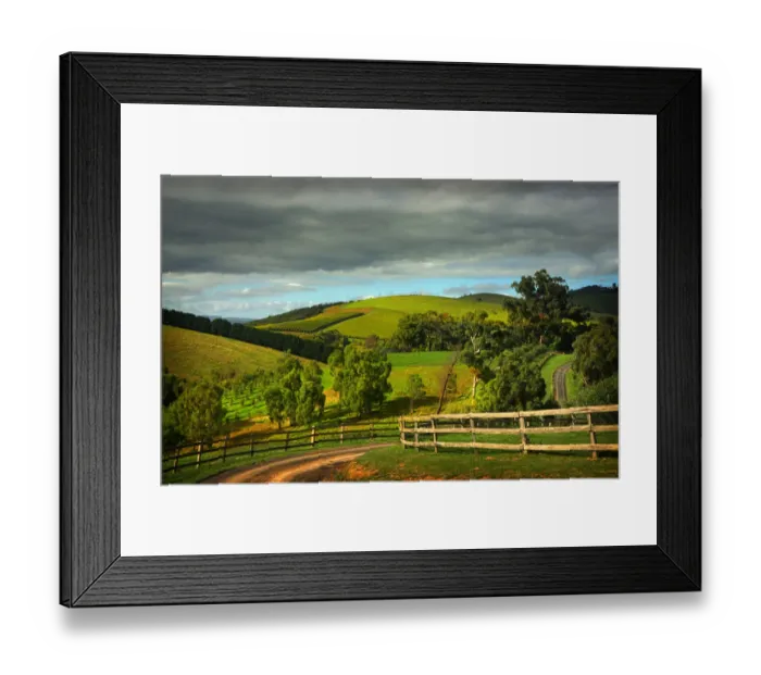 Framed Print : The Rolling hills at Riverstone, Yarra Valley, Victoria, Australia