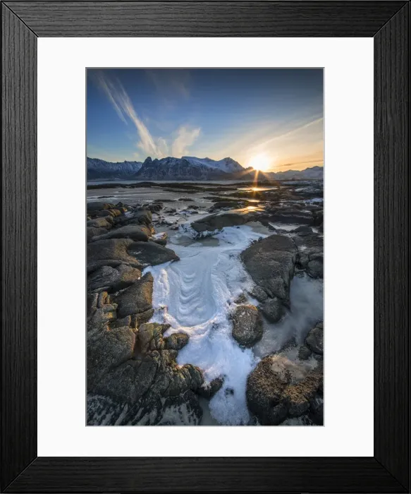 Framed Print : The Winter Wonderland of the Lofoten Peninsular, Arctic circle, Norway