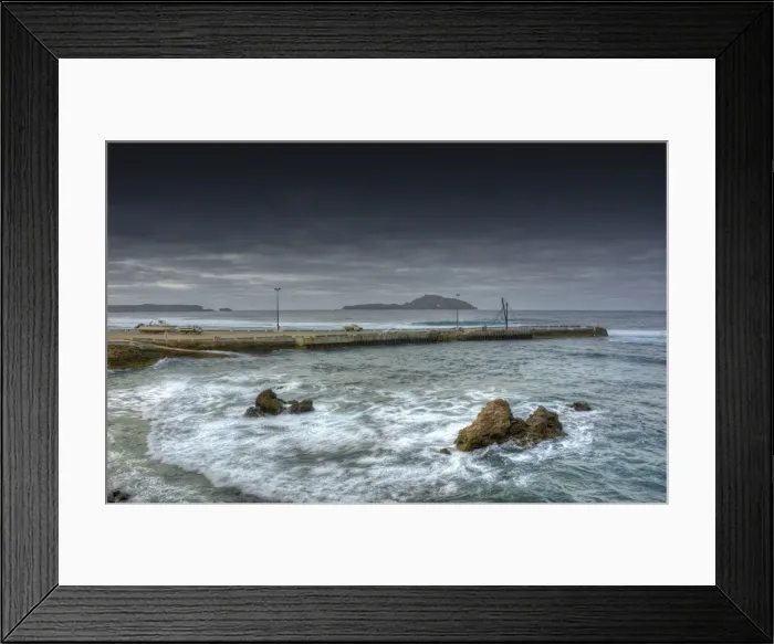 Framed Print : Passing Storm and rough seas at the Kingston Wharf, Norfolk Island Framed Print : Passing Storm and rough seas at the Kingston Wharf, Norfolk Island