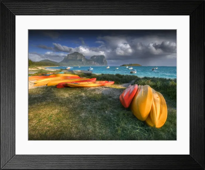 Framed Print : View across the lagoon at Lord Howe Island