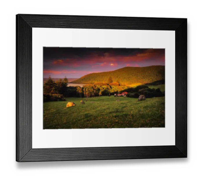 Framed Print : Dusk falls on The hills behind settlement beach, Lord Howe Island Framed Print : Dusk falls on The hills behind settlement beach, Lord Howe Island