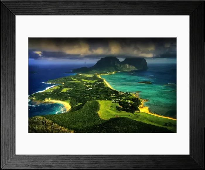 Framed Print : Areial view from near Mount Eliza on Lord Howe Island Framed Print : Areial view from near Mount Eliza on Lord Howe Island