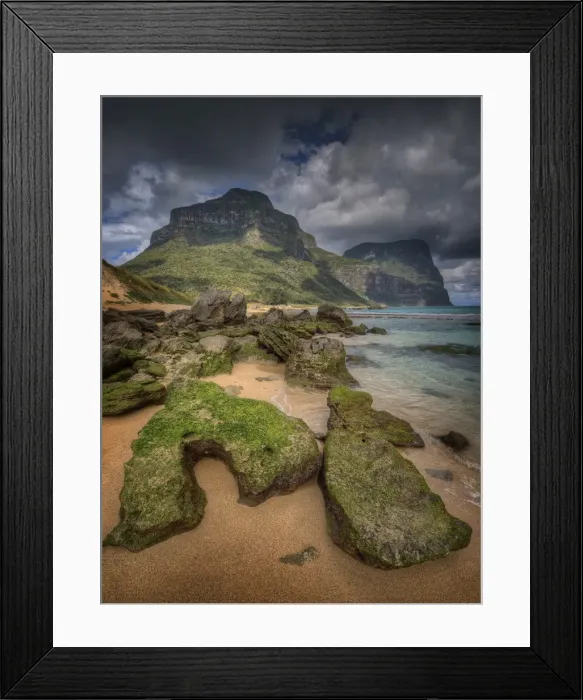 Framed Print : View to mount Gower Lord Howe Island