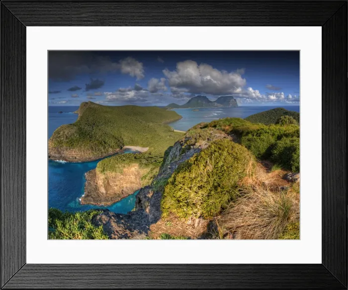 Framed Print : Lord Howe Island high elevation view to the mountains