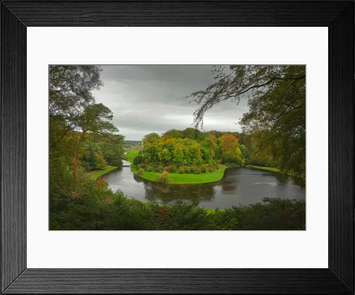Framed Print : Garden overview Fountains abbey, Yorkshire, England, United Kingdom Framed Print : Garden overview Fountains abbey, Yorkshire, England, United Kingdom