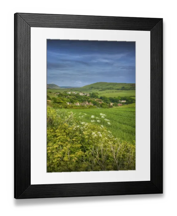 Framed Print : Looking towards West Lulworth, Dorset, England, United Kingdom Framed Print : Looking towards West Lulworth, Dorset, England, United Kingdom