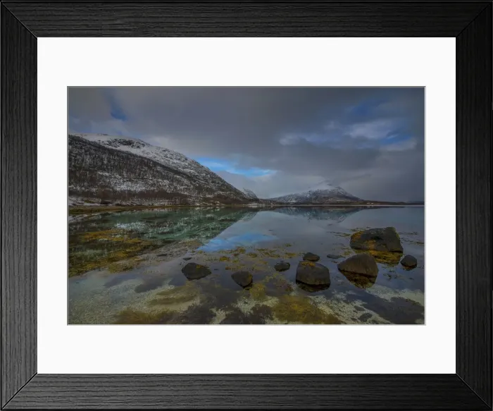 Framed Print : Coastline at Austvagoya Framed Print : Coastline at Austvagoya