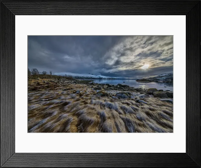 Framed Print : Winter coastline Austvagoya Framed Print : Winter coastline Austvagoya