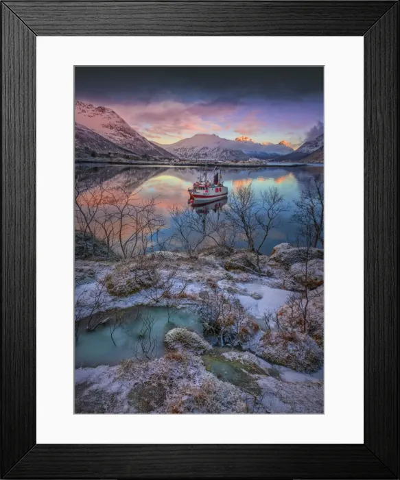 Framed Print : A Fjord Dawn in Winter Framed Print : A Fjord Dawn in Winter