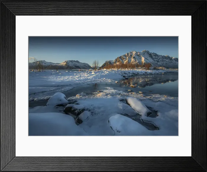 Framed Print : Flakstadoya Winter Dawn