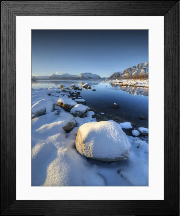 Framed Print : Flakstadoya Winter Dawn Framed Print : Flakstadoya Winter Dawn
