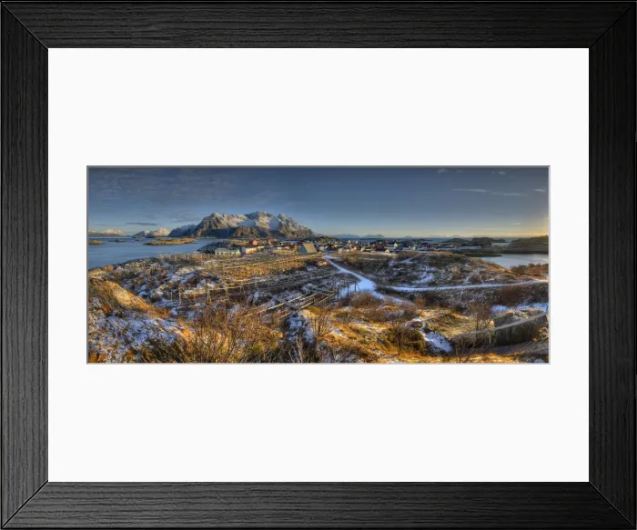 Framed Print : Winter view of Henningsvaar Framed Print : Winter view of Henningsvaar
