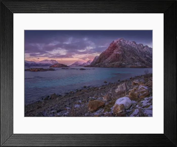 Framed Print : Evening glow Lofoten Peninsular Framed Print : Evening glow Lofoten Peninsular