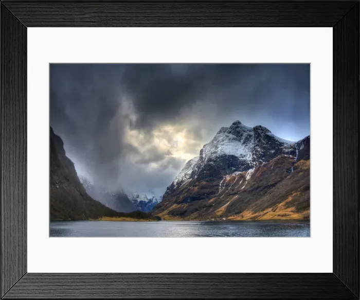 Framed Print : A fjord in winter Framed Print : A fjord in winter