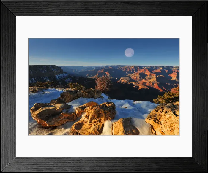Framed Print : Moon rising, Grand Canyon, Arizona, south western United States of America Framed Print : Moon rising, Grand Canyon, Arizona, south western United States of America