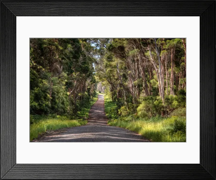 Framed Print : Yarra Creek road, in rural King Island, Bass Strait, Tasmania, Australia Framed Print : Yarra Creek road, in rural King Island, Bass Strait, Tasmania, Australia