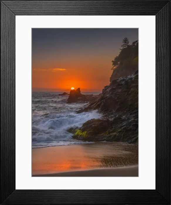Framed Print : Dipping sun Anson bay