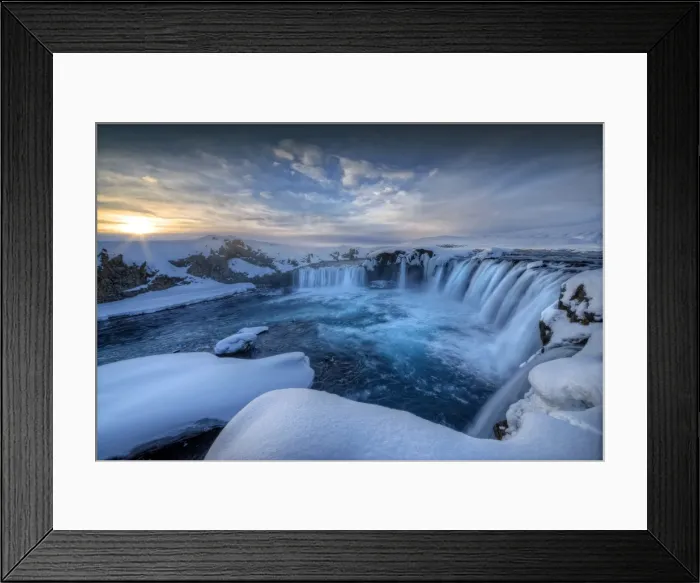 Framed Print : Impressive Godafoss Waterfall in Winter