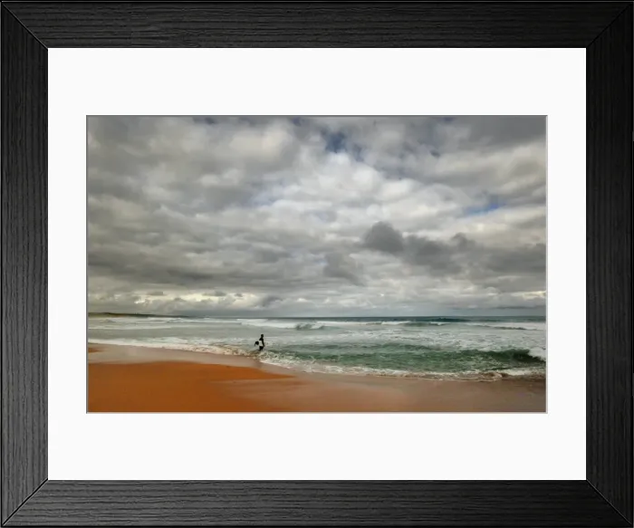 Framed Print : A lone surfer and coastal view, shipwreck coastline, Victoria, Australia Framed Print : A lone surfer and coastal view, shipwreck coastline, Victoria, Australia