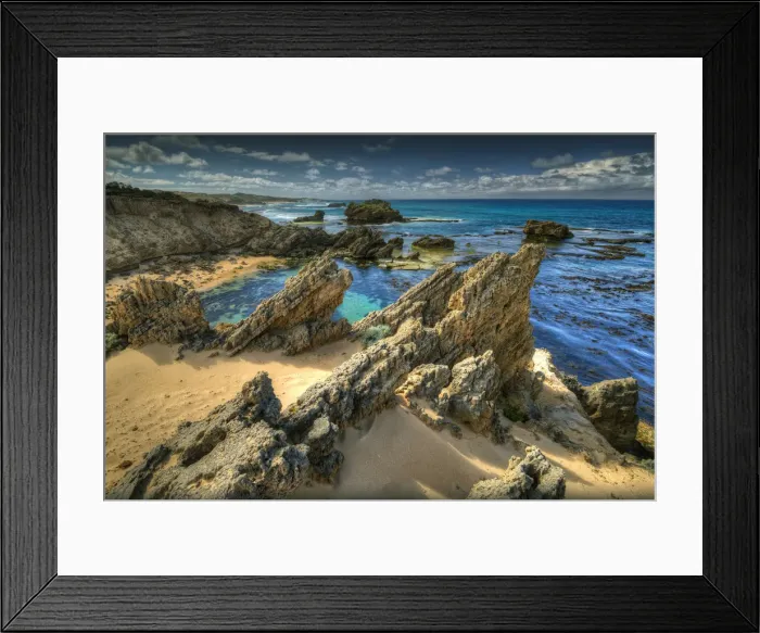 Framed Print : The Crags, an unusual coastal area near Port Fairy, Victoria, Australia Framed Print : The Crags, an unusual coastal area near Port Fairy, Victoria, Australia