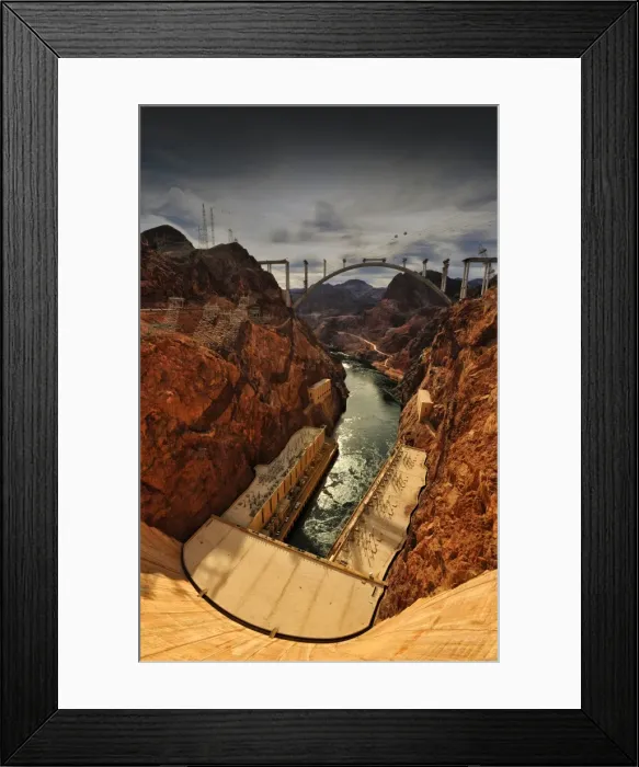 Framed Print : A view of the Hoover Dam and construction of the bypass bridge, Arizona, Western united States of America Framed Print : A view of the Hoover Dam and construction of the bypass bridge, Arizona, Western united States of America