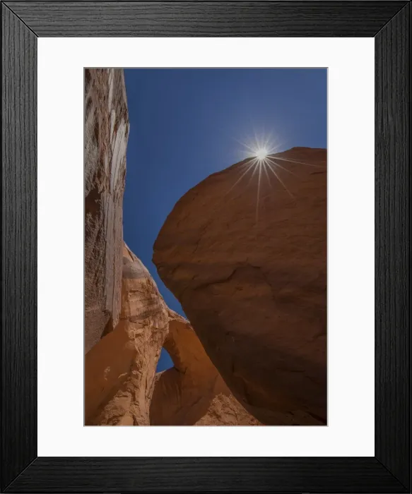 Framed Print : Sunstar in Monument valley, Arizona, Western united States of America