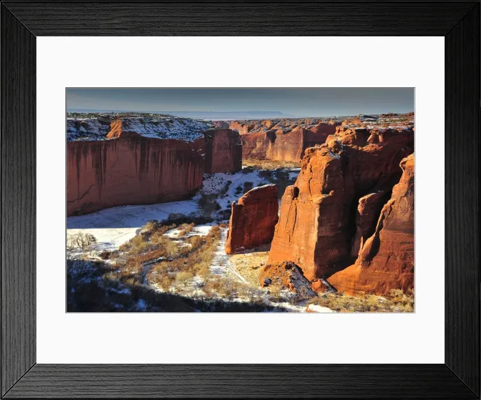 Framed Print : A winter mantle of snow in Canyon De Chelly, Arizona, Western united States of America