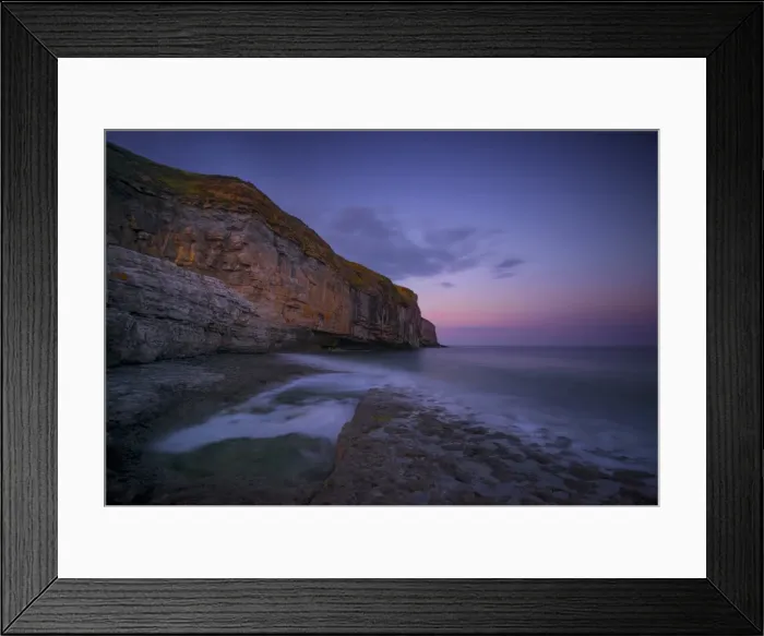 Framed Print : Dusk at Dancing Ledge Framed Print : Dusk at Dancing Ledge