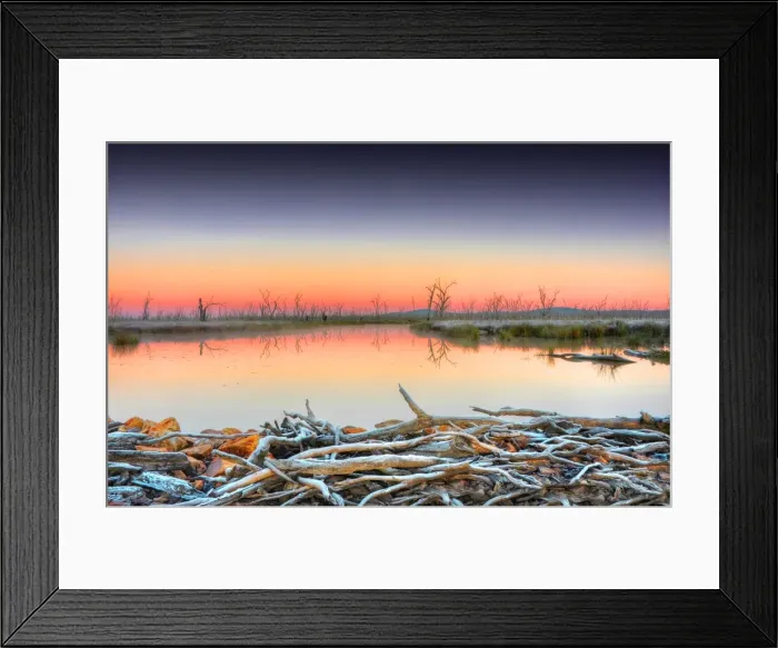 Framed Print : First light at Winton Wetlands, central Victoria, Australia Framed Print : First light at Winton Wetlands, central Victoria, Australia