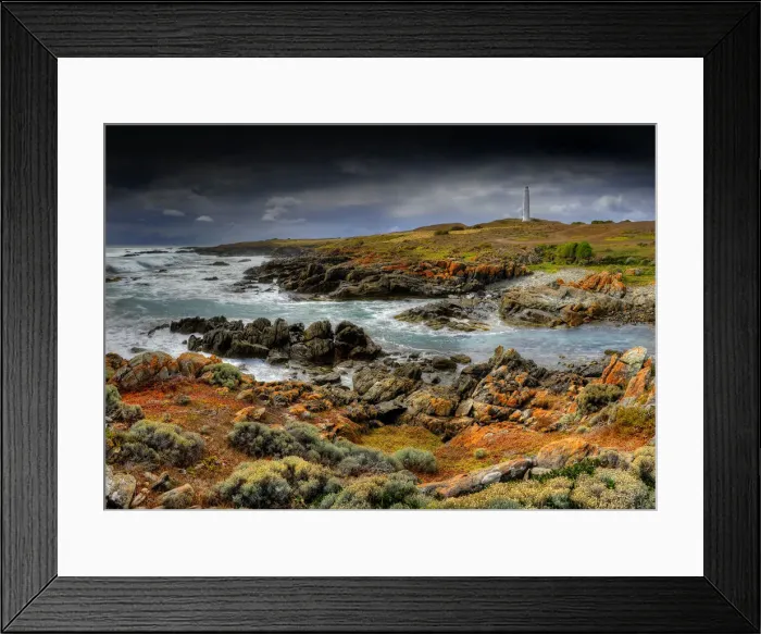 Framed Print : Cape Wickham lighthouse, King Island, Bass Strait, Tasmania, Australia