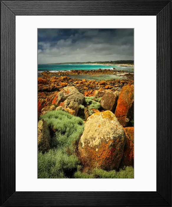 Framed Print : View to Porkies beach, King Island, Bass Strait, Tasmania, Australia Framed Print : View to Porkies beach, King Island, Bass Strait, Tasmania, Australia