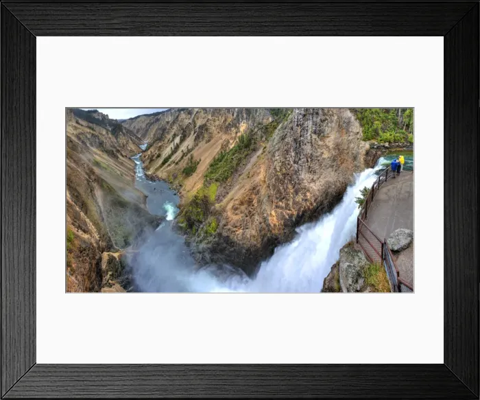 Framed Print : Viewing at the lower falls, Yellowstone National Park, Wyoming, western United States of America