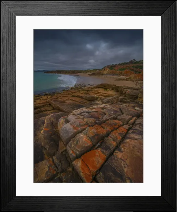 Framed Print : Emita beach rock formations