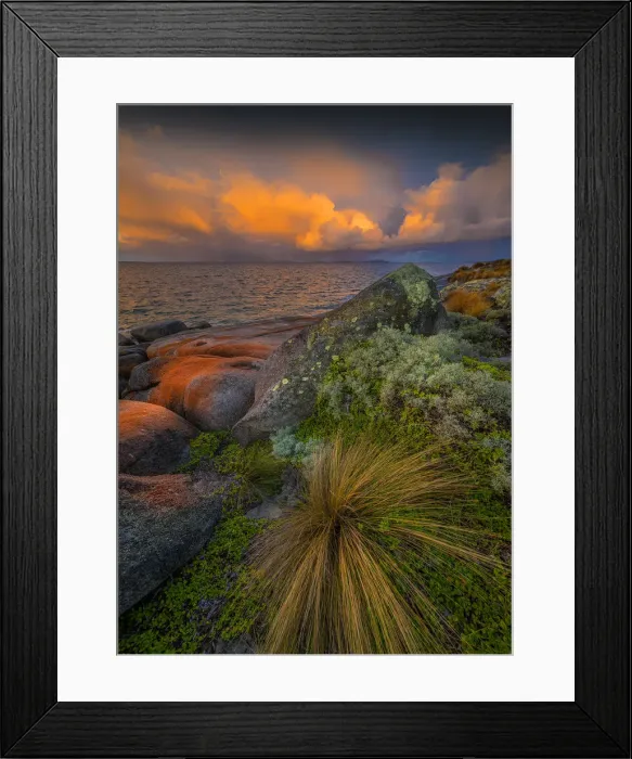 Framed Print : Storm clouds at dawn