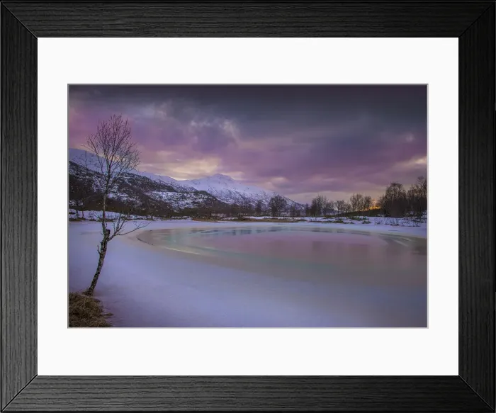 Framed Print : Frozen Pond Lofoten Framed Print : Frozen Pond Lofoten