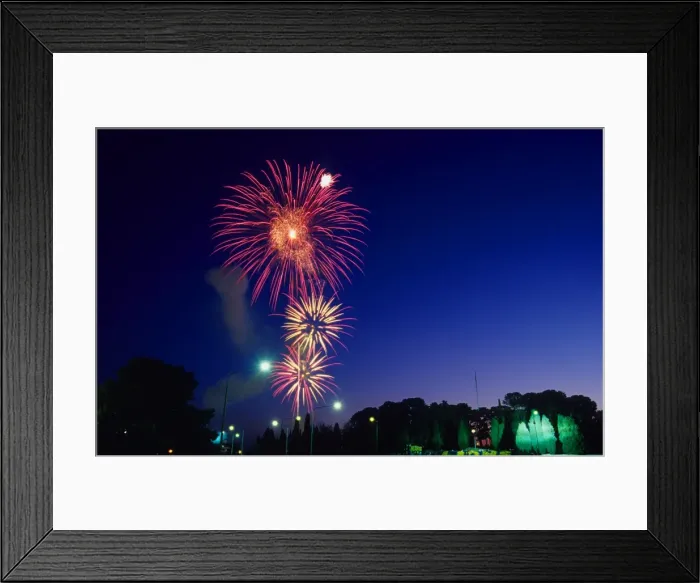 Framed Print : Celebratory Fireworks in Canberra, ACT, Australia