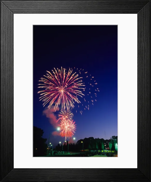 Framed Print : Celebratory Fireworks in Canberra, ACT, Australia