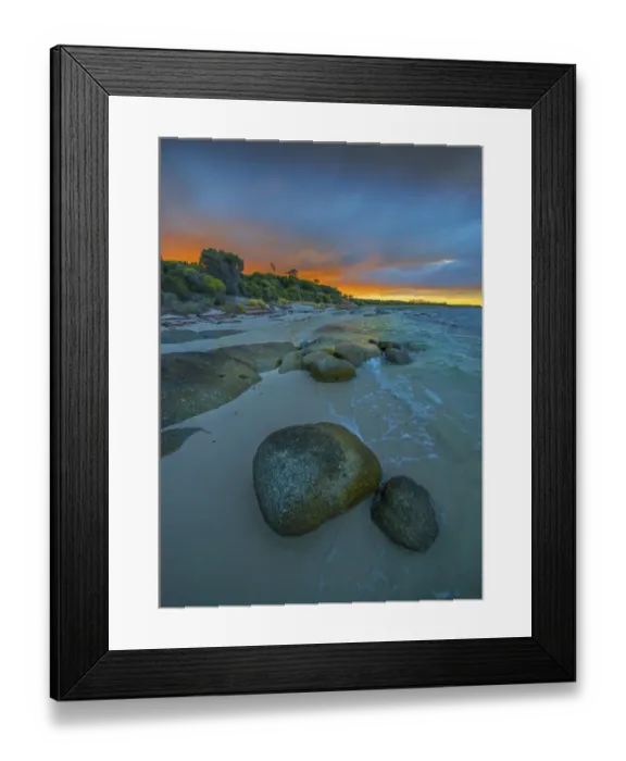 Framed Print : Blue rocks dawn glow Framed Print : Blue rocks dawn glow