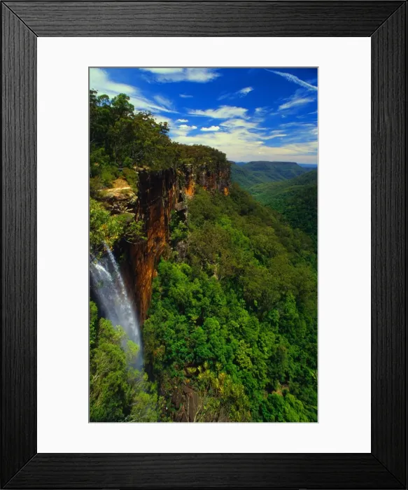 Framed Print : View to a waterfall, southern highlands, New South Wales, Australia Framed Print : View to a waterfall, southern highlands, New South Wales, Australia