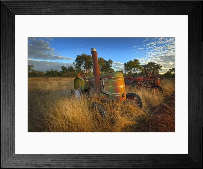 Framed Print : Old tractor, Comeroo, outback New South Wales, Australia