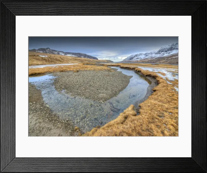 Framed Print : Alftafjordir Landscape in Winter Framed Print : Alftafjordir Landscape in Winter