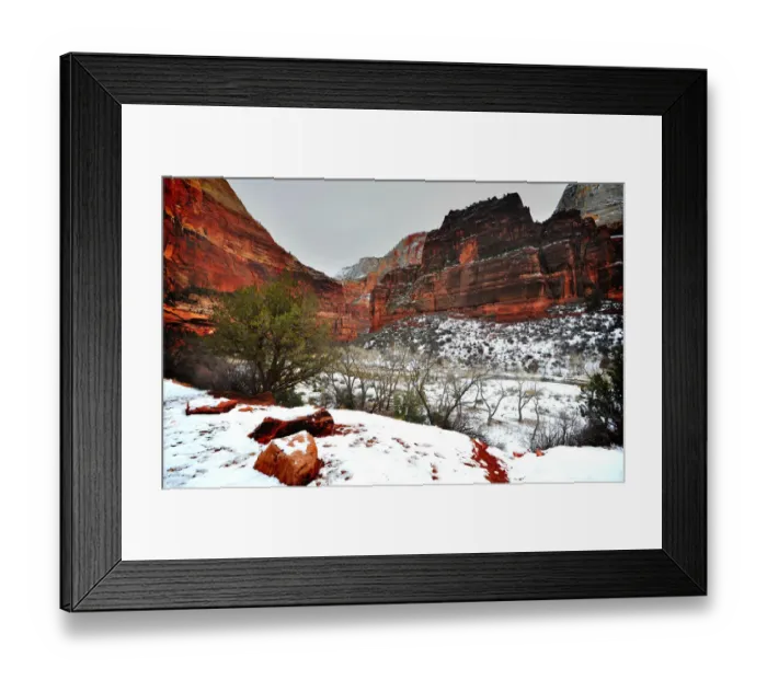 Framed Print : Winter in Zion National Park, Utah, southwest United States of America Framed Print : Winter in Zion National Park, Utah, southwest United States of America