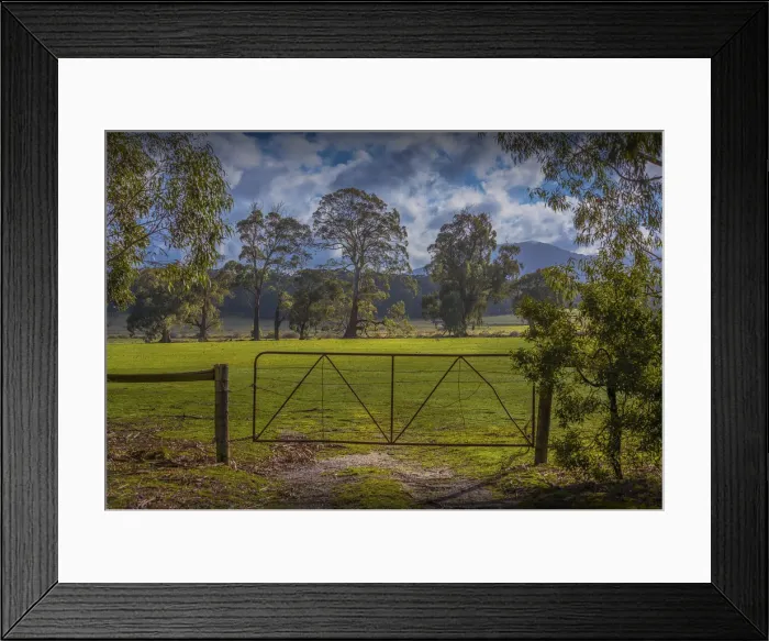 Framed Print : Rural farmland near Hesket, Macedon Ranges, Victoria, Australia