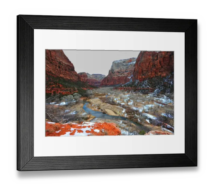 Framed Print : Winter in Zion National Park, Utah, southwest United States of America